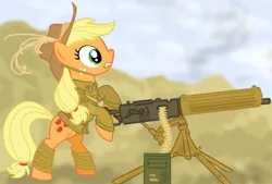 Size: 1032x696 | Tagged: anzac, applejack, artist:colorcopycenter, derpibooru import, machine gun, military, safe, soldier, vickers, war, world war i