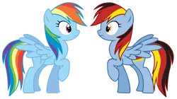 Size: 900x504 | Tagged: artist:trunksi, confused, derpibooru import, german dash, :i, not sure if wingboner, rainbow dash, raised hoof, safe, self ponidox