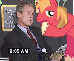 Size: 358x295 | Tagged: safe, derpibooru import, big macintosh, earth pony, pony, 9/11, george bush, george w. bush, male, photo, politics, stallion