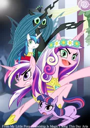 Size: 600x850 | Tagged: artist:fake d, changeling, derpibooru import, disguise, disguised changeling, fake cadance, pixiv, princess cadance, queen chrysalis, safe, shining armor, this day aria, twilight sparkle