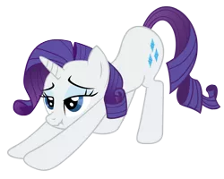 Size: 2324x1855 | Tagged: safe, artist:luckysmores, derpibooru import, rarity, pony, unicorn, exploitable meme, female, iwtcird, mare, scrunchy face, simple background, solo, stretching, transparent background