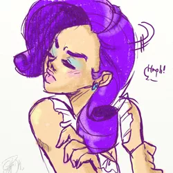 Size: 500x500 | Tagged: artist:jentiful, derpibooru import, humanized, rarity, safe