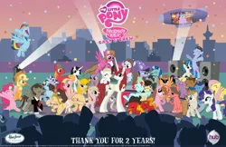 Size: 5100x3300 | Tagged: amy keating rogers, andrea libman, andrew francis, anniversary, applejack, artist:zelc-face, ashleigh ball, claire corlett, daniel ingram, derpibooru import, fim crew, fluttershy, happy birthday mlp:fim, hub logo, james wootton, jayson thiessen, john de lancie, kathleen barr, kazumi evans, lauren faust, lee tockar, madeleine peters, m.a. larson, meghan mccarthy, michelle creber, mlp fim's second anniversary, mutatingraven, nicole oliver, oc, oc:fausticorn, oc:snowdrop (mutatingraven), peter new, ponified, poster, rainbow dash, rarity, raven m. molisee, rebecca shoichet, sabrina alberghetti, safe, sibsy, spike, tabitha st. germain, tara strong, twilight sparkle, vinyl scratch, wild fire