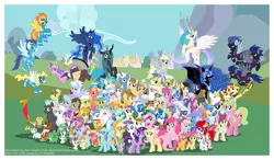 Size: 900x525 | Tagged: safe, artist:xain-russell, deleted from derpibooru, derpibooru import, allie way, aloe, amethyst star, angel bunny, apple bloom, applejack, berry punch, berryshine, big macintosh, blossomforth, bon bon, braeburn, caramel, carrot cake, carrot top, cheerilee, cloudchaser, cup cake, daisy, daring do, derpy hooves, diamond tiara, dinky hooves, discord, doctor whooves, donut joe, fancypants, featherweight, flam, fleur-de-lis, flim, flitter, fluttershy, gilda, golden harvest, granny smith, gummy, hoity toity, lily, lily valley, lotus blossom, lyra heartstrings, mayor mare, minuette, nurse redheart, octavia melody, owlowiscious, philomena, photo finish, pinkie pie, pokey pierce, pound cake, prince blueblood, princess cadance, princess celestia, princess luna, pumpkin cake, queen chrysalis, rainbow dash, rarity, roseluck, sapphire shores, scootaloo, screwball, shining armor, silver spoon, snails, snips, soarin', spike, spitfire, surprise, sweetie belle, sweetie drops, tank, thunderlane, time turner, trixie, twilight sparkle, twist, vinyl scratch, wild fire, winona, zecora, earth pony, gryphon, pony, zebra, clothes, costume, everypony, group shot, male, poster, royal guard, shadowbolts, shadowbolts costume, stallion