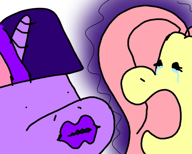 Size: 1000x800 | Tagged: artist:trinosan, crying, derpibooru import, disturbing, fluttershy, lips, safe, twilight sparkle