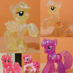 Size: 1080x1080 | Tagged: applejack, blind bag, derpibooru import, figurine, fluttershy, irl, photo, pinkie pie, rainbow dash, rarity, safe, see-through, toy, twilight sparkle