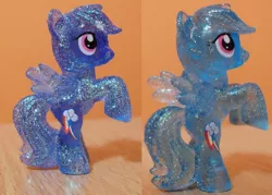 Size: 1280x915 | Tagged: blind bag, derpibooru import, figurine, glitter, irl, photo, rainbow dash, safe, see-through, toy