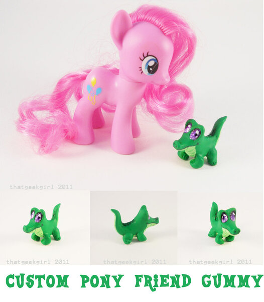 Size: 900x1027 | Tagged: safe, artist:thatg33kgirl, derpibooru import, gummy, pinkie pie, pony, brushable, custom, irl, photo, toy