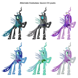Size: 2842x2866 | Tagged: a canterlot wedding, alternate costumes, artist:pika-robo, artist:sairoch, changeling, changeling queen, derpibooru import, hoof on chest, lyra heartstrings, minuette, palette swap, princess cadance, queen chrysalis, recolor, safe, simple background, transparent background, twinkleshine, vector