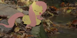 Size: 3292x1628 | Tagged: artist:bushinio, derpibooru import, fluttershy, irl, photo, ponies in real life, river, safe, singing, stream, vector