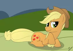 Size: 1076x743 | Tagged: safe, artist:the-bitterman, derpibooru import, applejack, earth pony, pony, solo