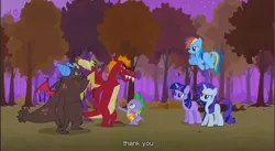 Size: 857x469 | Tagged: derpibooru import, dragon, dragon quest, egg, garble, phoenix egg, rainbow dash, rarity, safe, screencap, spike, teenaged dragon, twilight sparkle, youtube caption