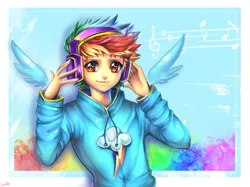 Size: 650x487 | Tagged: artist:sukesha-ray, derpibooru import, humanized, rainbow dash, safe, winged humanization