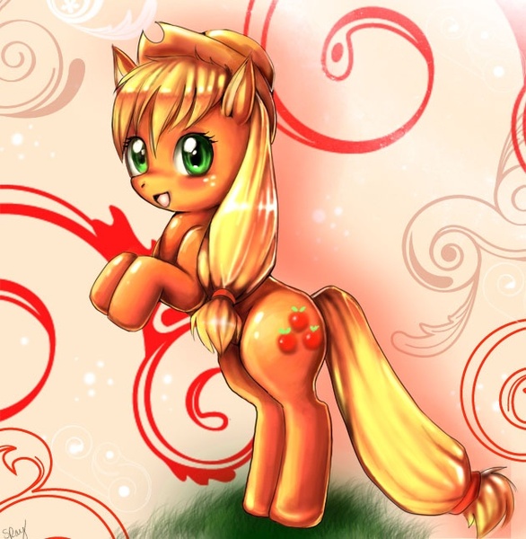 Size: 630x645 | Tagged: safe, artist:sukesha-ray, derpibooru import, applejack, earth pony, pony, solo