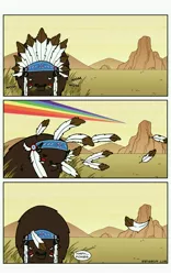 Size: 4160x6664 | Tagged: absurd resolution, artist:billforster, buffalo, chief thunderhooves, comic, derpibooru import, grazing, implied rainbow dash, rainbow dash, safe