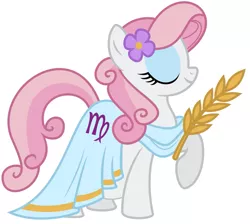 Size: 1031x923 | Tagged: safe, derpibooru import, earth pony, pony, flower, flower in hair, ponyscopes, pregnant, pregnant edit, simple background, solo, virgo, white background, zodiac