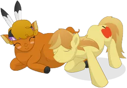 Size: 15000x10350 | Tagged: absurd resolution, artist:xniclord789x, blushing, braeburn, braeheart, derpibooru import, female, kicking, little strongheart, male, pregnant, safe, shipping, simple background, straight, transparent background, wat