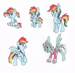 Size: 903x884 | Tagged: safe, artist:frankilew, derpibooru import, rainbow dash, pony, age progression, baby, baby dash, baby pony, elderly, filly, filly rainbow dash, foal, old, older, younger