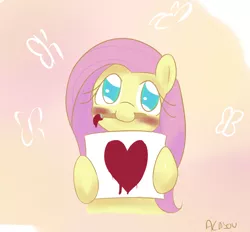 Size: 798x739 | Tagged: artist:alasou, blushing, cute, derpibooru import, fluttershy, heart, hnnng, paintbrush, safe, solo