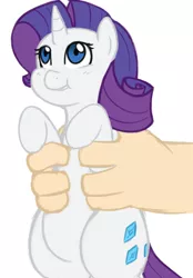 Size: 664x952 | Tagged: safe, artist:elslowmo, artist:redintravenous, derpibooru import, rarity, human, pony, chubby, cute, hand, holding a pony