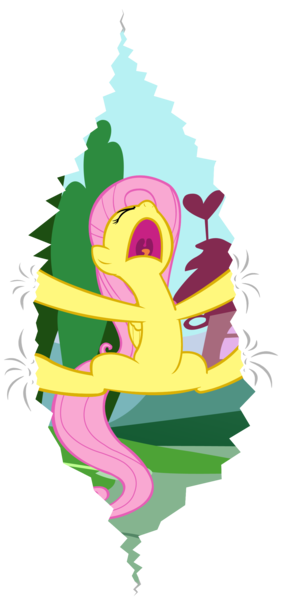 Size: 1180x2496 | Tagged: artist:bongo, derpibooru import, fluttershy, fourth wall, safe, simple background, transparent, transparent background, vector