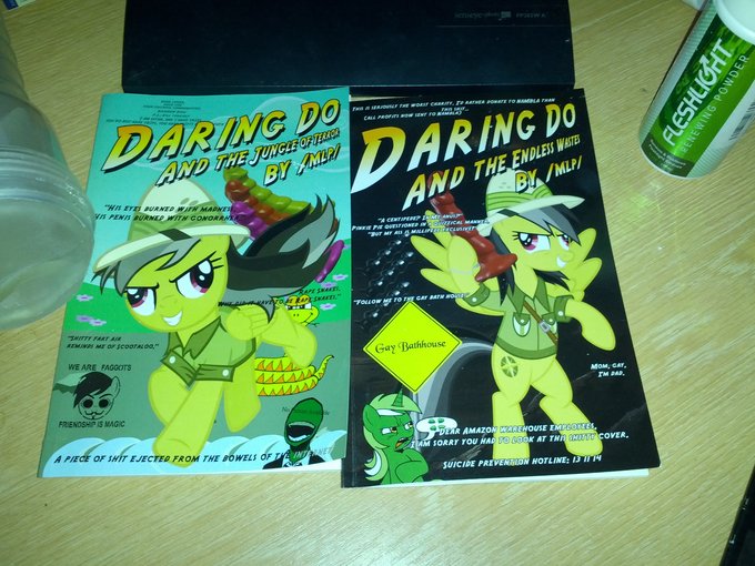 Size: 680x510 | Tagged: 4chan, anonymous, daring do, derp, derpibooru import, dildo, fleshlight, magazine, /mlp/, oc, oc:anon, questionable, sex toy, vulgar, wat