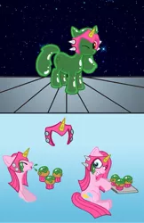 Size: 633x979 | Tagged: artist:terrastardroid, crossover, derpibooru import, megaman, oc, oc:mercury, parasite, pinkie pie, ponified, safe, stardroid