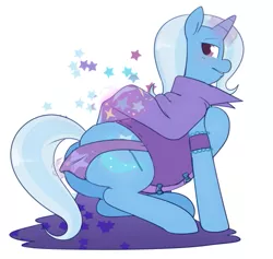 Size: 527x500 | Tagged: artist:redintravenous, clothes, edit, fat, fat edit, lingerie, magic, panties, starry underwear, suggestive, the great and bountiful trixie, trixie, underwear, undressing
