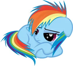 Size: 7867x7130 | Tagged: safe, artist:daydreamsyndrom, derpibooru import, rainbow dash, absurd resolution, filly, filly rainbow dash, sad, simple background, solo, transparent background, vector