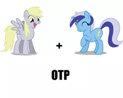 Size: 648x512 | Tagged: safe, derpibooru import, derpy hooves, minuette, pegasus, pony, exploitable meme, female, mare, minuderp, otp, pun, shipping, underp