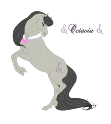 Size: 800x890 | Tagged: safe, artist:vanycat, derpibooru import, octavia melody, earth pony, pony, bowtie, female, mare, realistic, realistic horse legs, rearing, simple background, solo, transparent background