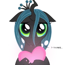 Size: 800x800 | Tagged: artist:bajanic, changeling, crying, cute, cutealis, derpibooru import, heart, queen chrysalis, safe, simple background, transparent background