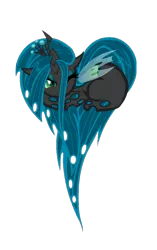 Size: 810x1288 | Tagged: safe, artist:zantyarz, derpibooru import, queen chrysalis, changeling, changeling queen, cute, cutealis, heart, heart changeling, heart pony