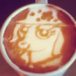 Size: 665x665 | Tagged: artist:cappuccinofrosting, coffee, derpibooru import, food, latte, safe, trixie