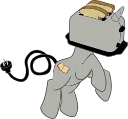 Size: 680x635 | Tagged: safe, derpibooru import, oc, ponified, unofficial characters only, original species, cylon, solo, toast, toaster