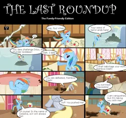 Size: 963x900 | Tagged: safe, derpibooru import, edit, edited screencap, screencap, derpy hooves, rainbow dash, pegasus, pony, the last roundup, alternate universe, butt touch, comic, female, hoof on butt, mare, parody