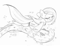 Size: 2401x1845 | Tagged: safe, artist:doccobb, derpibooru import, oc, oc:aquarius, unofficial characters only, earth pony, pony, aquarius, eyes closed, female, grayscale, jug, mare, monochrome, plot, ponyscopes, simple background, solo, water, white background, zodiac