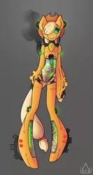 Size: 1526x2874 | Tagged: anthro, applebot, applejack, artist:pon-ee, bipedal, derpibooru import, robot, safe, solo