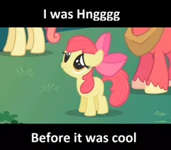 Size: 500x438 | Tagged: safe, derpibooru import, edit, edited screencap, screencap, apple bloom, friendship is magic, before it was cool, cute, hipster, hnnng