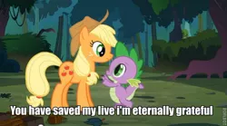 Size: 628x349 | Tagged: applejack, derpibooru import, image macro, reference, safe, spike, spike at your service, toy story