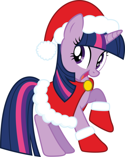 Size: 6132x7665 | Tagged: absurd resolution, artist:quanno3, cape, christmas, clothes, derpibooru import, gloves, hat, safe, santa costume, santa hat, simple background, solo, transparent background, twilight sparkle, vector