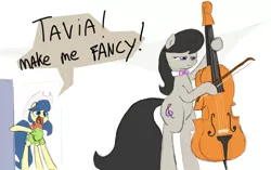 Size: 1280x804 | Tagged: safe, artist:fiddlearts, derpibooru import, fiddlesticks, octavia melody, earth pony, pony, apple family member, cello, duo, fiddlesticks-answers, musical instrument