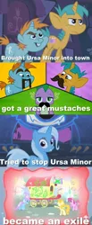 Size: 500x1214 | Tagged: berry punch, berryshine, boast busters, carrot top, comic, derpibooru import, edit, edited screencap, golden harvest, magic duel, moustache, safe, screencap, snails, snips, spike, text, trixie