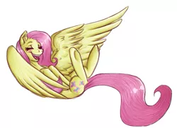 Size: 631x456 | Tagged: artist:chimaerok, derpibooru import, fluttershy, laughing, safe, solo