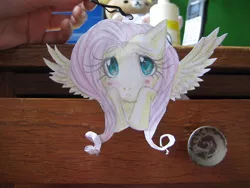 Size: 500x375 | Tagged: safe, derpibooru import, fluttershy, pegasus, pony, female, mare, papercraft, photo, solo, spread wings, wings