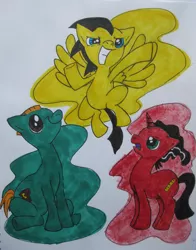 Size: 2369x3025 | Tagged: artist:kirbynat, derpibooru import, double d, ed, edd, eddy, ed edd n eddy, ponified, safe, traditional art