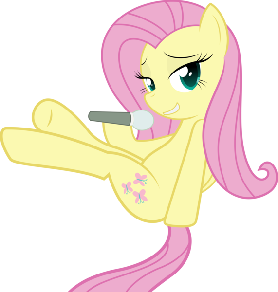 Size: 3590x3774 | Tagged: artist:izeer, bedroom eyes, derpibooru import, fluttershy, innocence.mov, safe, simple background, solo, transparent background, vector