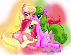 Size: 900x701 | Tagged: artist:anibaruthecat, daisy, derpibooru import, lily, lily valley, roseluck, safe