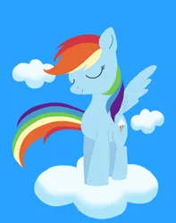 Size: 4500x5700 | Tagged: absurd resolution, artist:disneygirl52, blue background, cloud, derpibooru import, rainbow dash, safe, simple background