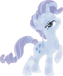 Size: 2118x2552 | Tagged: safe, artist:tourniquetmuffin, derpibooru import, rarity, pony, unicorn, the crystal empire, alternate hairstyle, bedroom eyes, crystallized, female, mare, proud, raised hoof, simple background, smiling, solo, transparent background, vector